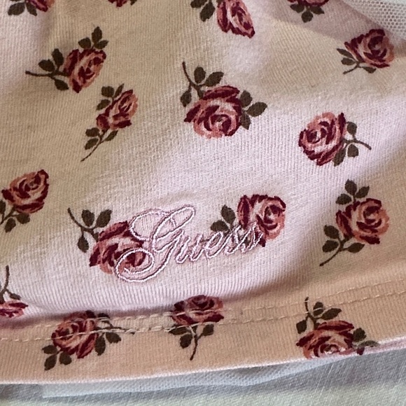 Guess - Pink Floral Baby Dress with tule overlay - Picture 3 of 4